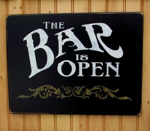 The Bar is Open Sign